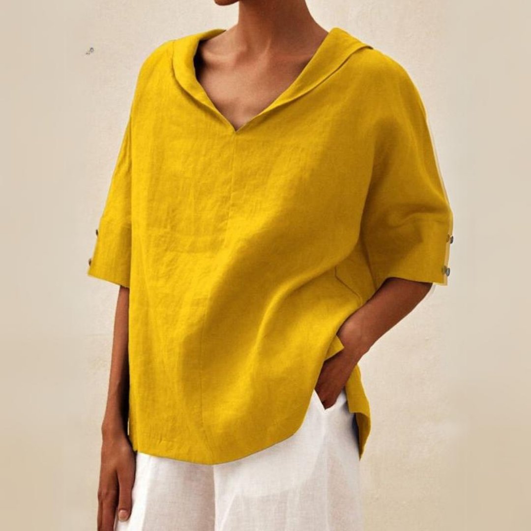Daniela Spring Relaxed V-Neck Top