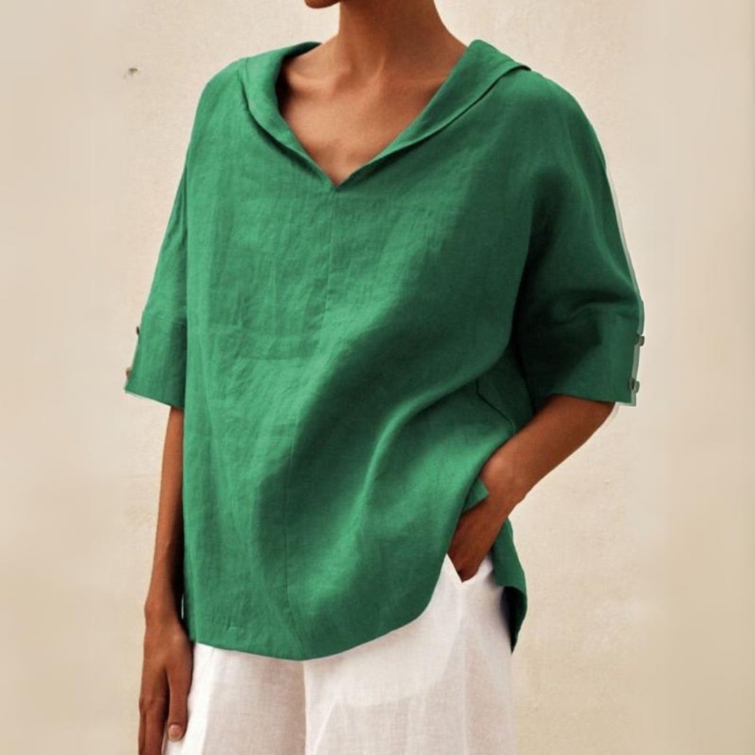 Daniela Spring Relaxed V-Neck Top