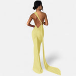 Lara One-Shoulder Halter Maxi Dress