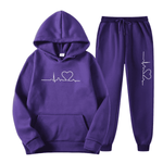 Edith Heartbeat Graphic Hoodie and Jogger Set