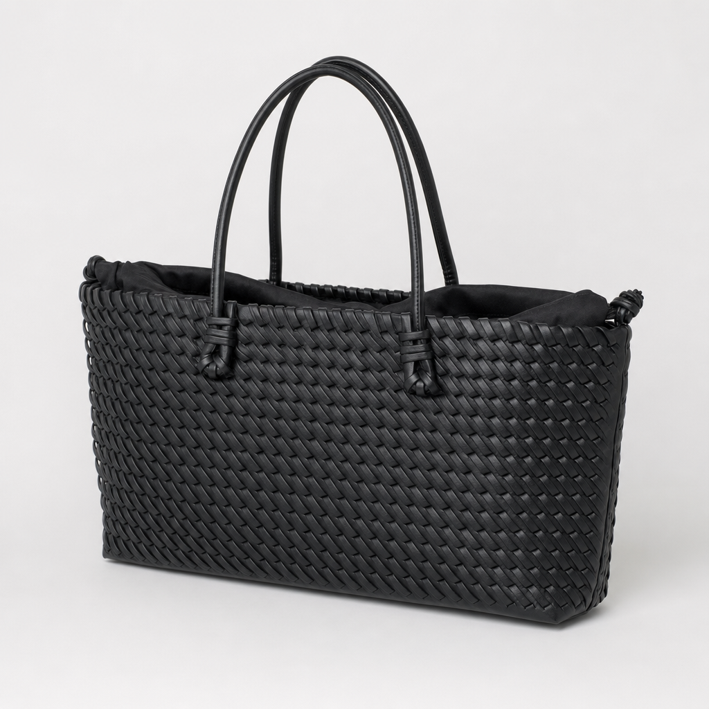 Ludgate Woven Tote in black