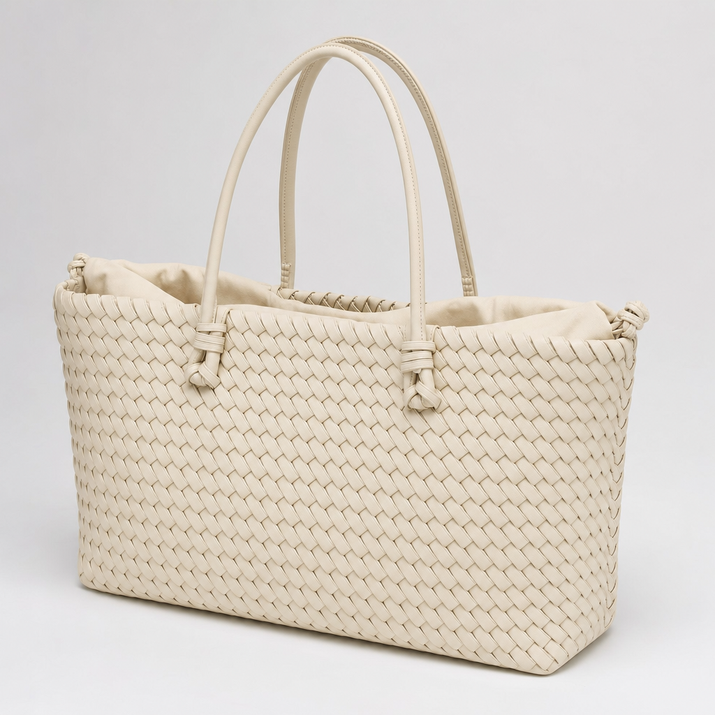 Ludgate Woven Tote in cream