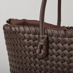 Close-up of the basket weave on the Ludgate Woven Tote