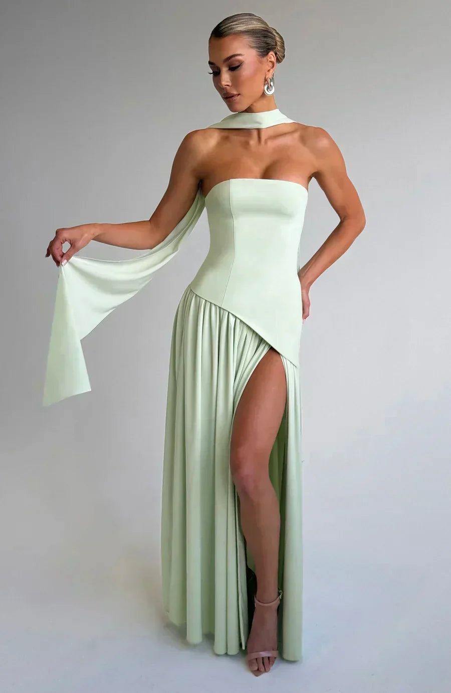 Johanna Asymmetric Wedding Guest Maxi Dress