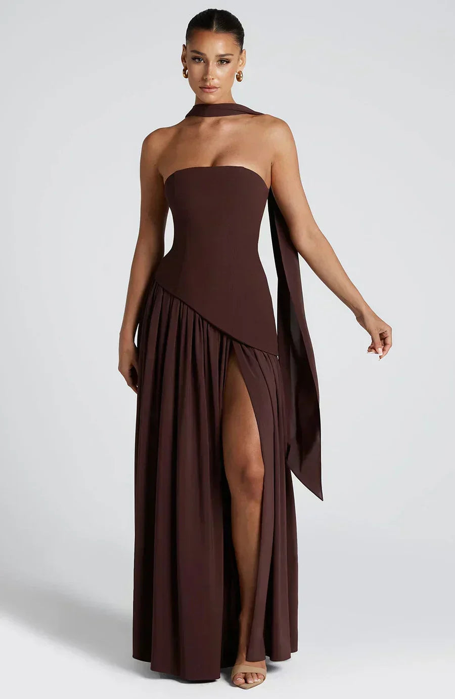 Johanna Asymmetric Wedding Guest Maxi Dress