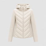 Marchmont Hooded Quilted Jacket in beige, product shot
