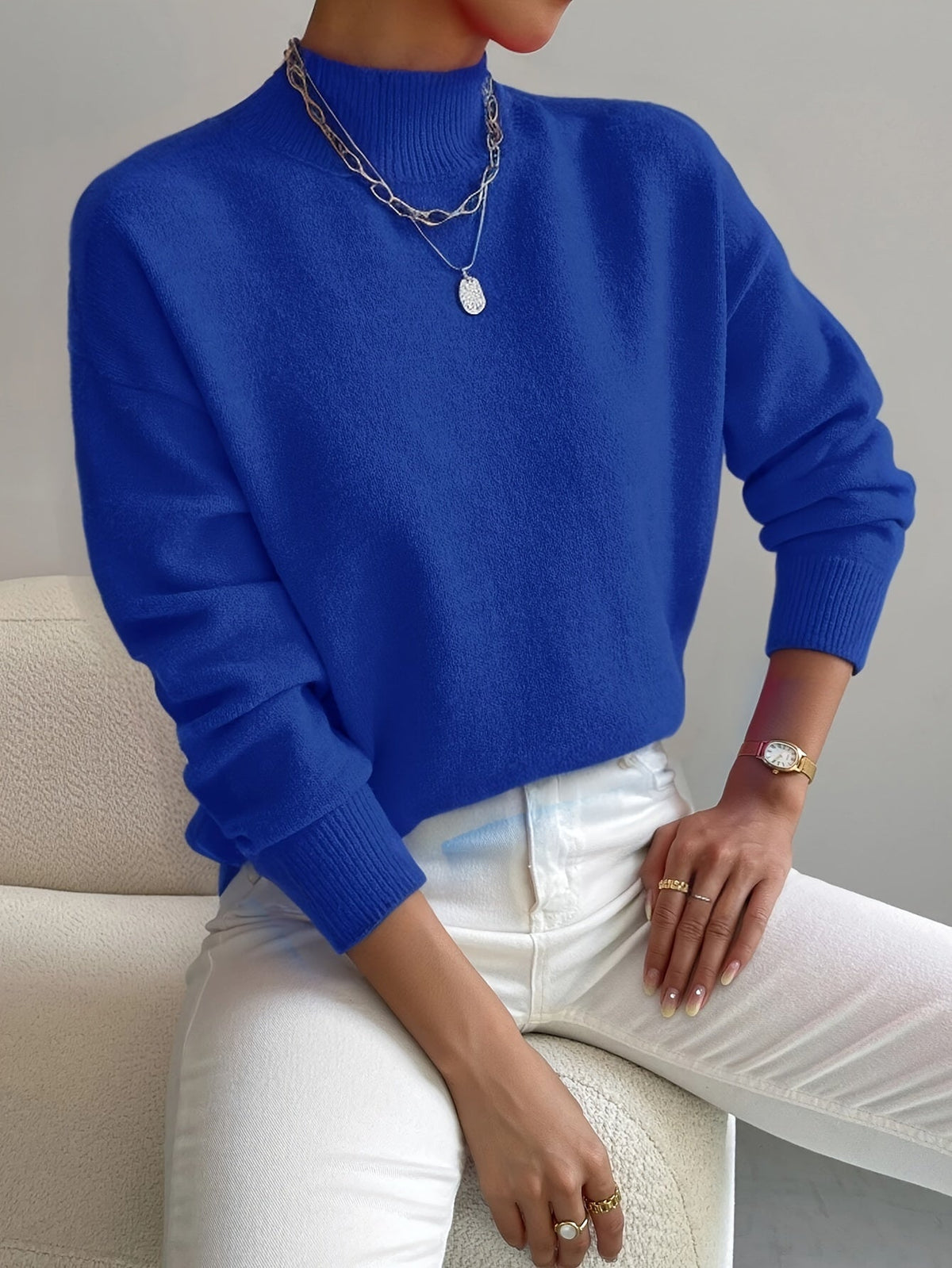 Eva Spring Mock Neck Sweater