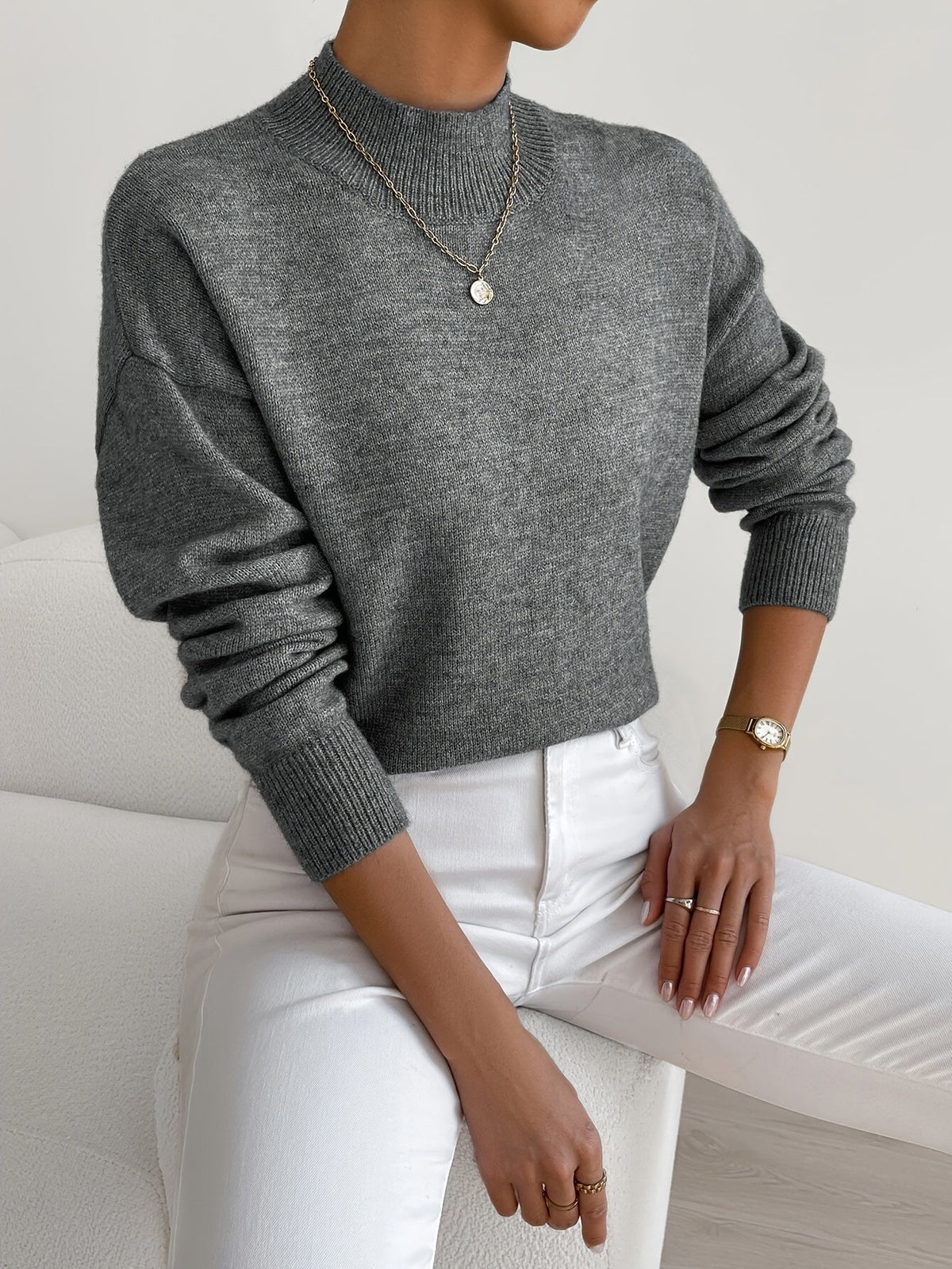 Eva Spring Mock Neck Sweater