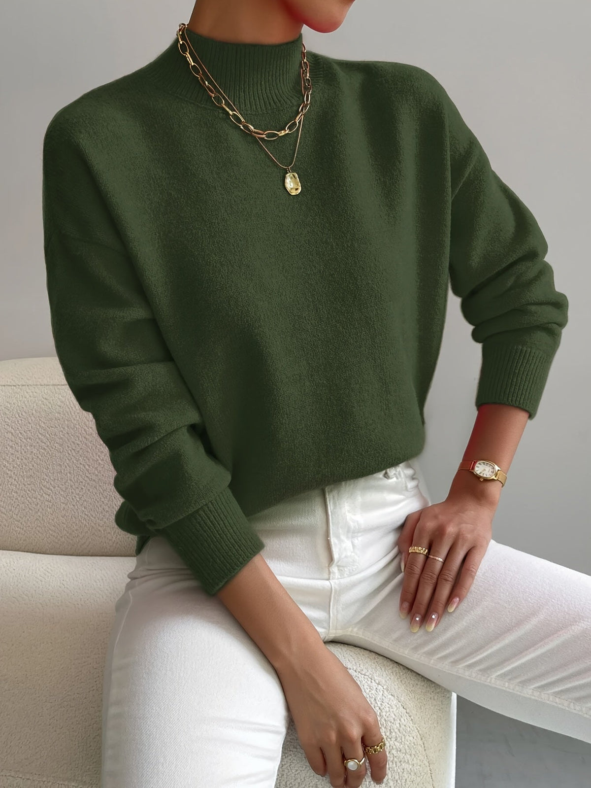 Eva Spring Mock Neck Sweater