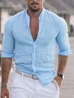 Yvan Open Collar Button-Up Casual Shirt