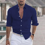 Yvan Open Collar Button-Up Casual Shirt