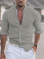 Yvan Open Collar Button-Up Casual Shirt