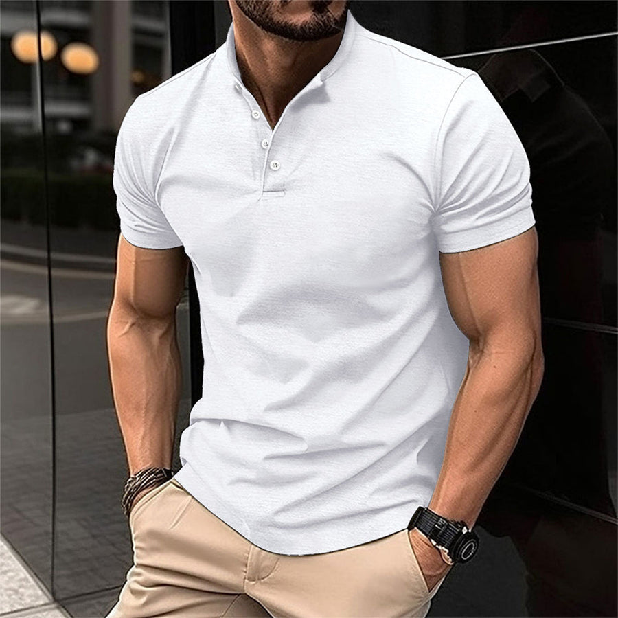 Sebastian Slim Fit Button Placket Tee