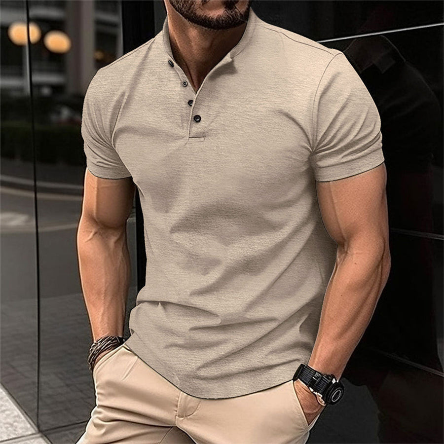 Sebastian Slim Fit Button Placket Tee