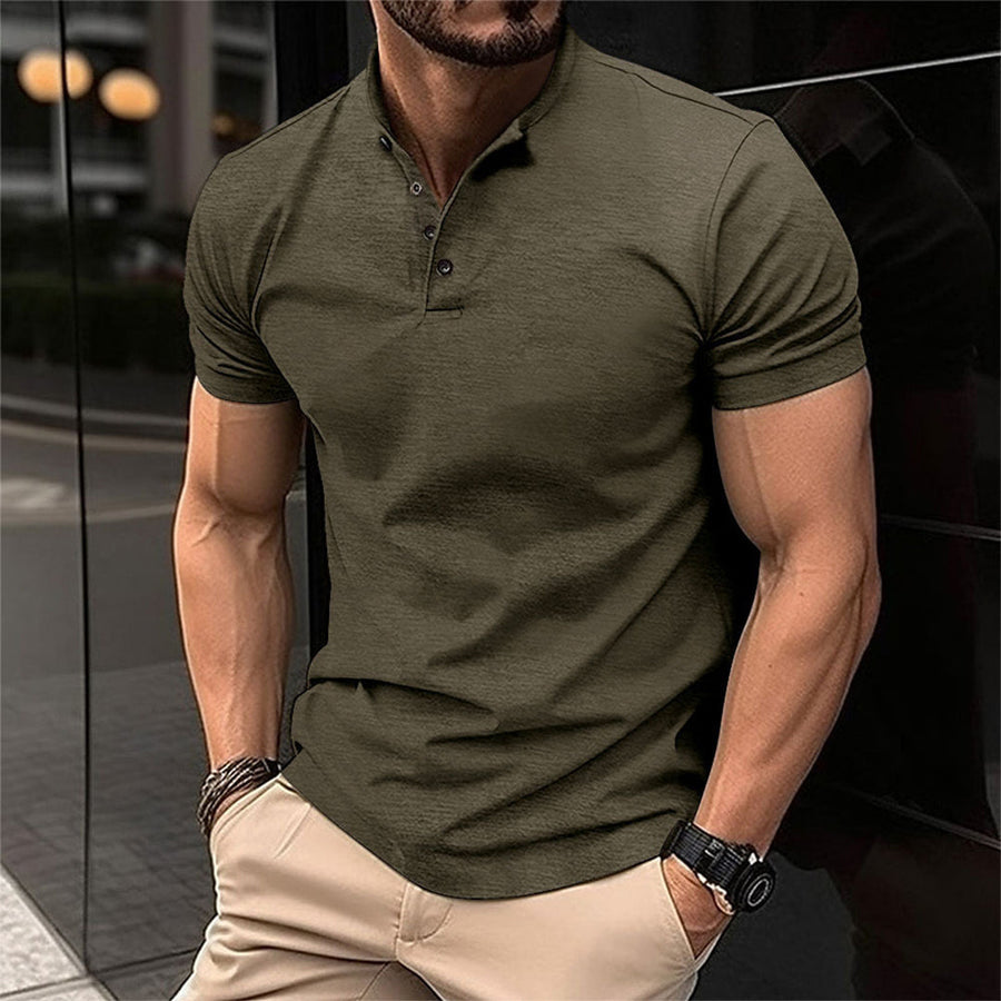 Sebastian Slim Fit Button Placket Tee