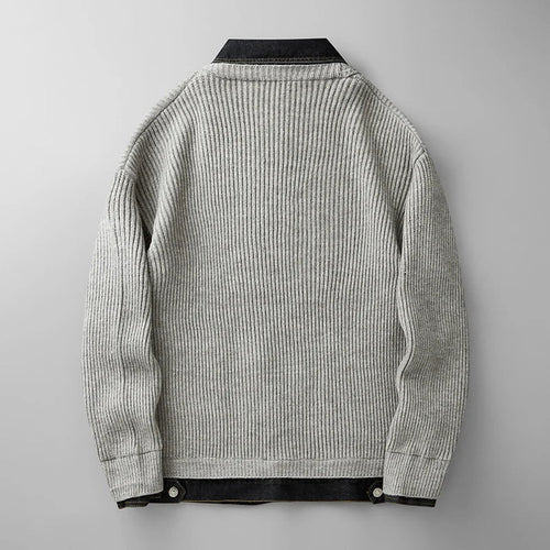 Albert Button-Front Knit Cardigan with Collar