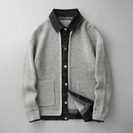 Albert Button-Front Knit Cardigan with Collar