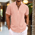 Emil Short Sleeve Button Henley Shirt