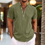 Emil Short Sleeve Button Henley Shirt