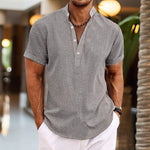 Emil Short Sleeve Button Henley Shirt