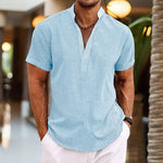 Emil Short Sleeve Button Henley Shirt