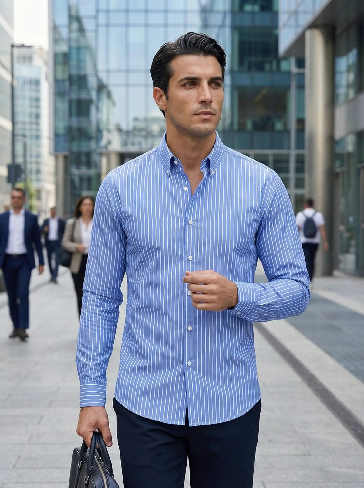 Tobias Slim Fit Striped Button-Down Shirt