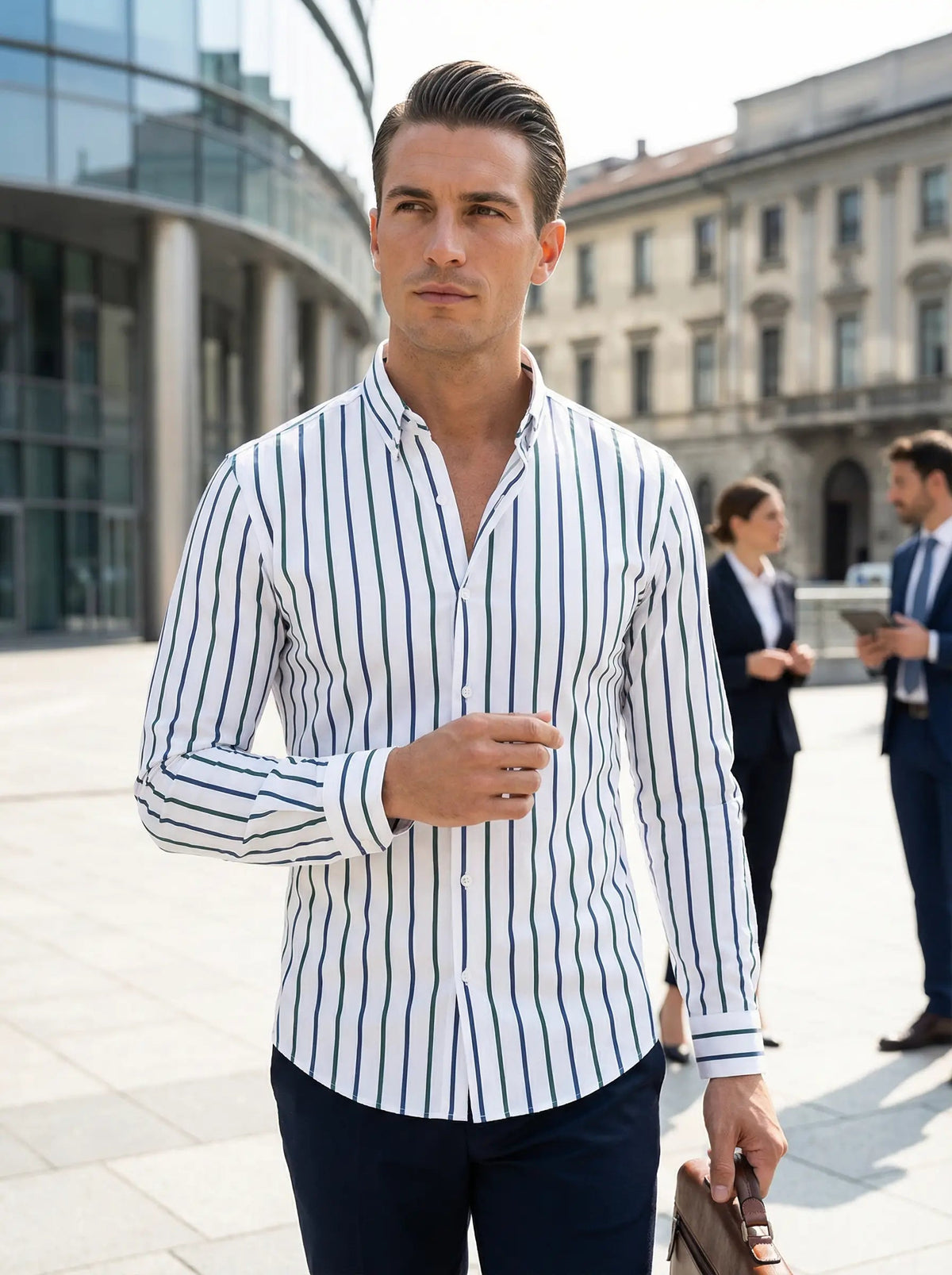 Tobias Slim Fit Striped Button-Down Shirt