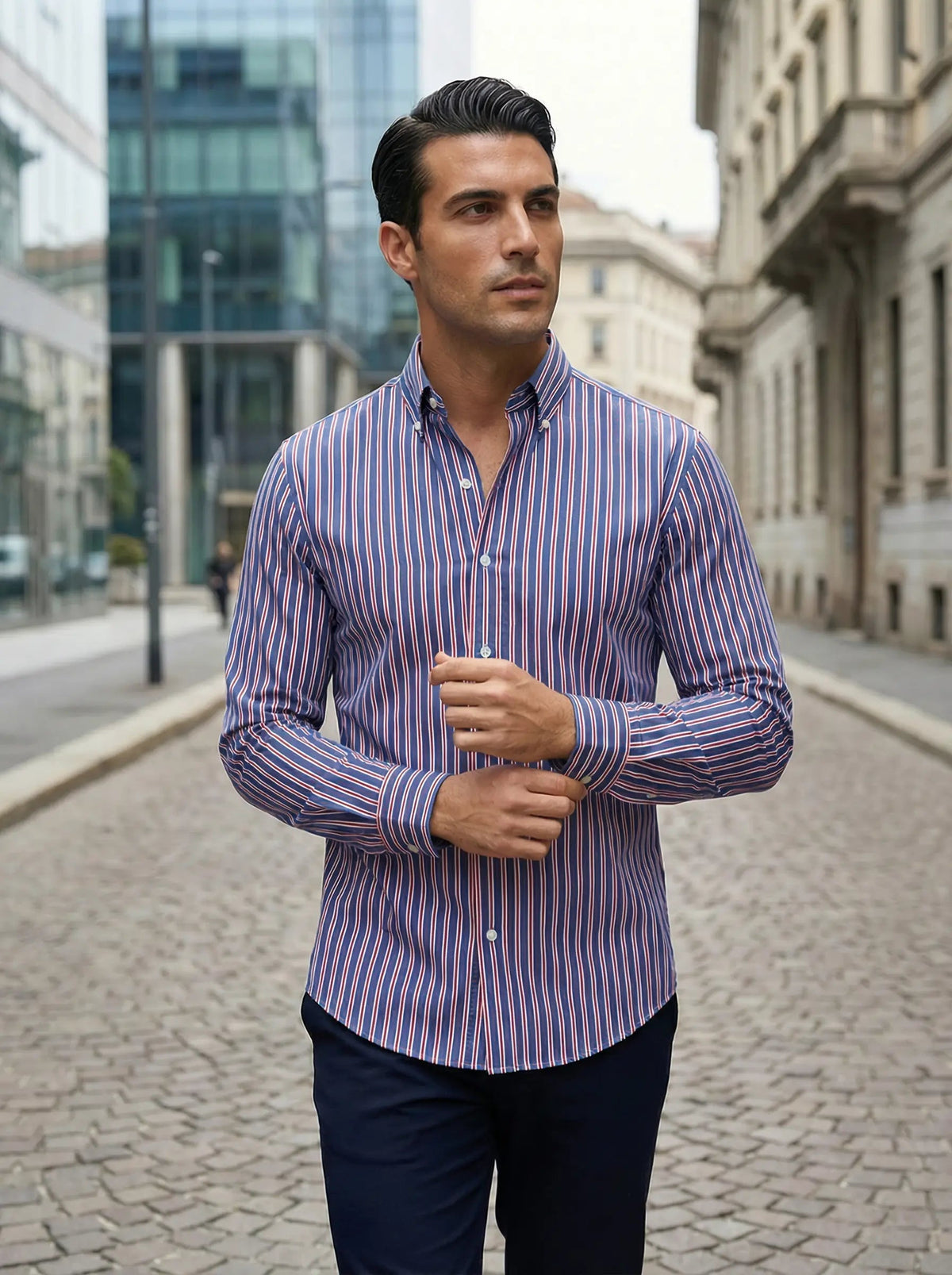 Tobias Slim Fit Striped Button-Down Shirt