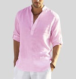 Felix Casual Stand Collar Half-Button Shirt