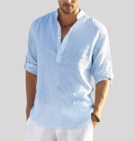 Felix Casual Stand Collar Half-Button Shirt