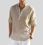 Felix Casual Stand Collar Half-Button Shirt