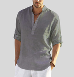 Felix Casual Stand Collar Half-Button Shirt