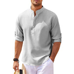 Edgar Stand Collar Half-Button Shirt