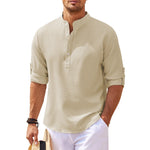 Edgar Stand Collar Half-Button Shirt