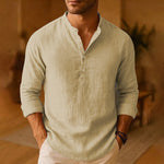Wilhelm Button Collar Long Sleeve Casual Shirt