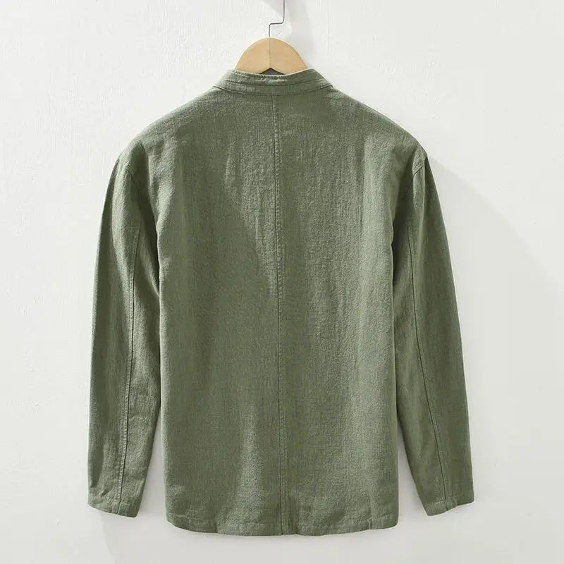 Hagen Casual Stand Collar Button-Up Shirt