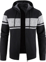 Hans Striped Zip-Up Winter Hoodie