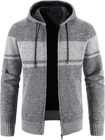 Hans Striped Zip-Up Winter Hoodie