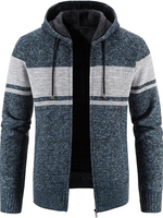 Hans Striped Zip-Up Winter Hoodie