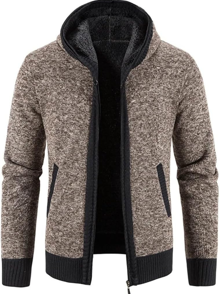 Hans Striped Zip-Up Winter Hoodie