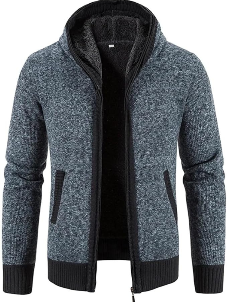 Hans Striped Zip-Up Winter Hoodie