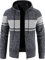 Hans Striped Zip-Up Winter Hoodie