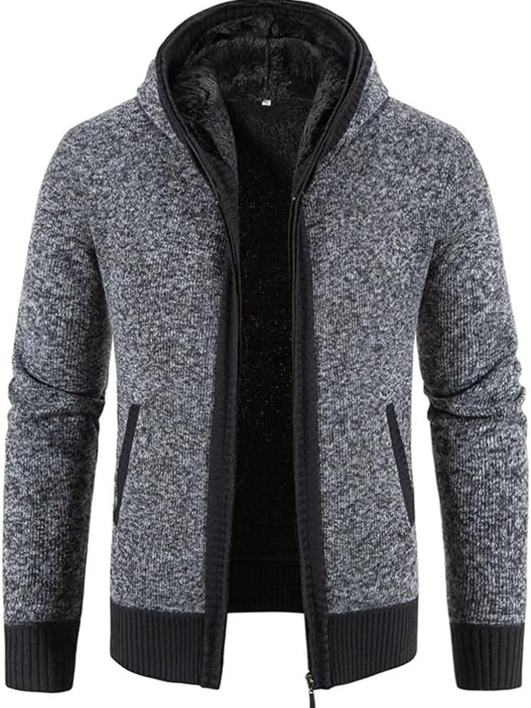 Hans Striped Zip-Up Winter Hoodie