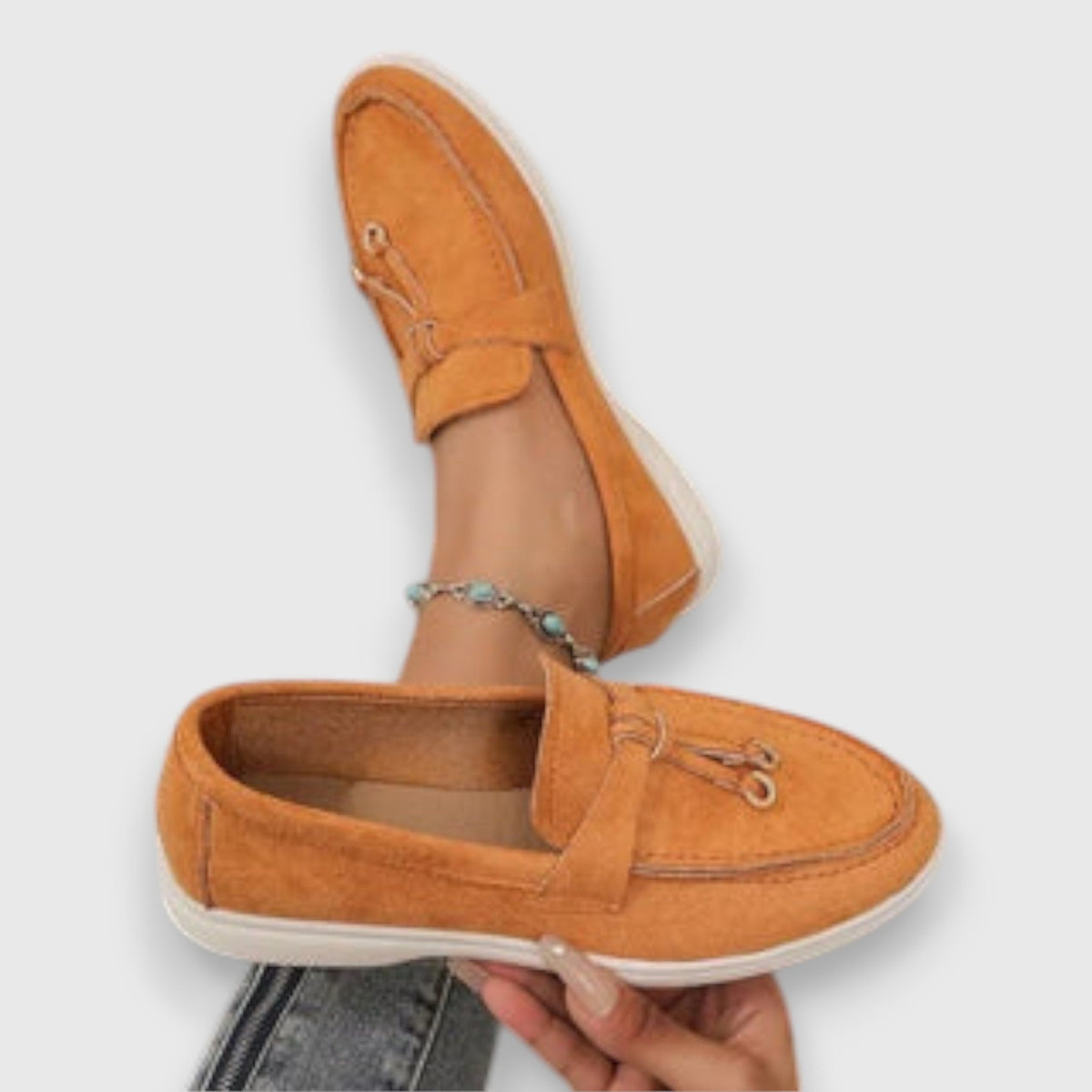 Pippa | Suede Tassel Slip-On Flat Moccasin Loafers