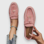 Pippa | Suede Tassel Slip-On Flat Moccasin Loafers