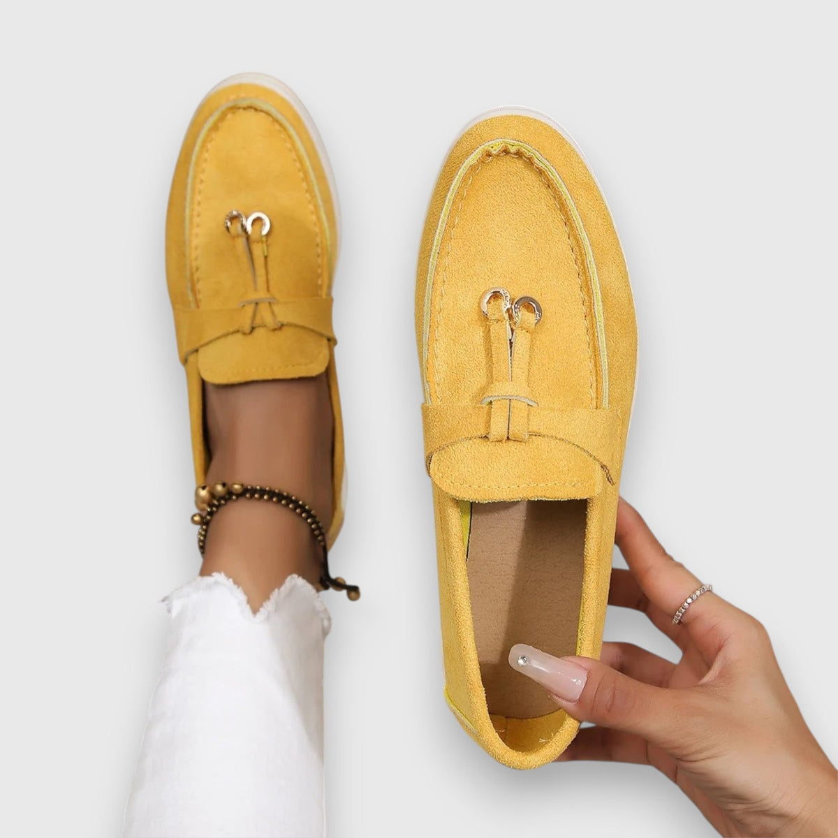 Pippa | Suede Tassel Slip-On Flat Moccasin Loafers
