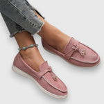 Pippa | Suede Tassel Slip-On Flat Moccasin Loafers