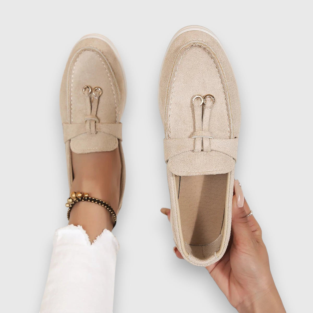 Pippa | Suede Tassel Slip-On Flat Moccasin Loafers