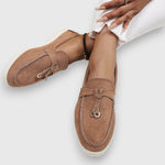 Pippa | Suede Tassel Slip-On Flat Moccasin Loafers