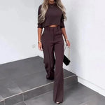 Verena Two-Piece Trouser Set with Long-Sleeve Top